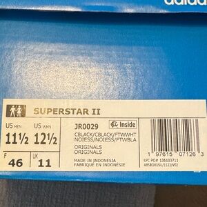 adidas Superstar II Black and White Athletic Shoes